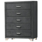 Coaster Melody 5-drawer Upholstered Chest Grey Model 223385